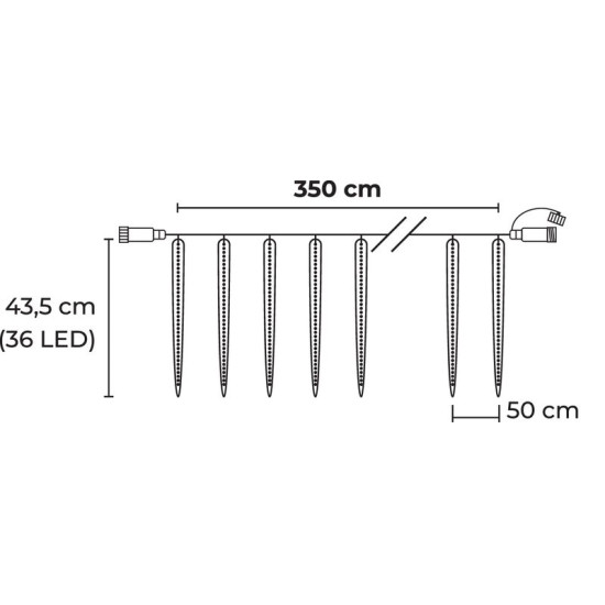 LED гирлянда MаgiсHome Iсiсle, 288 LED, холодный белый, 8 сосулек, эффект водопада, 230 В 50Гц, наружное. LED гирлянда MаgiсHome Iсiсle, 288 LED, холодный белый, 8 сосулек, эффект водопада, 230 В 50Гц, наружное.