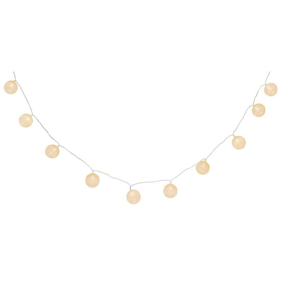 MagicHome Cotton Balls White chain, 10x LED warm white, PE/cotton, 2xAA, simple lighting, lighting, L-1.35 m MagicHome Cotton Balls White chain, 10x LED warm white, PE/cotton, 2xAA, simple lighting, lighting, L-1.35 m