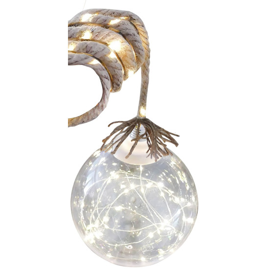 MagicHome Christmas Balldeco decoration, ball on a rope, 50x mLED warm white, 3xAA, IP20, interior, lighting, L-0.50 m MagicHome Christmas Balldeco decoration, ball on a rope, 50x mLED warm white, 3xAA, IP20, interior, lighting, L-0.50 m