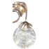 MagicHome Christmas Balldeco decoration, ball on a rope, 50x mLED warm white, 3xAA, IP20, interior, lighting, L-0.50 m