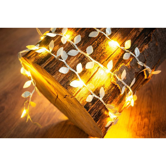 MagicHome Christmas Leafdeco chain, 20x mLED warm white, 2xAA, IP 20, interior, lighting, L-1.90 m MagicHome Christmas Leafdeco chain, 20x mLED warm white, 2xAA, IP 20, interior, lighting, L-1.90 m