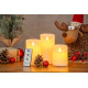 MagicHome jõuluküünlad, komplekt 3, LED, 3xAAA, looduslik vaha, lihtne valgustus, taimer, liikuv leek, 7,5x10; 12,5; 15 cm MagicHome jõuluküünlad, komplekt 3, LED, 3xAAA, looduslik vaha, lihtne valgustus, taimer, liikuv leek, 7,5x10; 12,5; 15 cm
