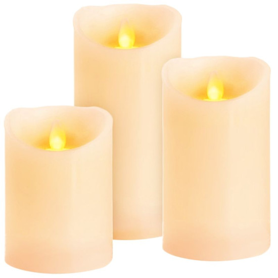 MagicHome jõuluküünlad, komplekt 3, LED, 3xAAA, looduslik vaha, lihtne valgustus, taimer, liikuv leek, 7,5x10; 12,5; 15 cm MagicHome jõuluküünlad, komplekt 3, LED, 3xAAA, looduslik vaha, lihtne valgustus, taimer, liikuv leek, 7,5x10; 12,5; 15 cm