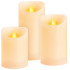 MagicHome jõuluküünlad, komplekt 3, LED, 3xAAA, looduslik vaha, lihtne valgustus, taimer, liikuv leek, 7,5x10; 12,5; 15 cm