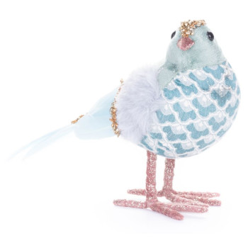 Bird MagicHome Christmas, blue 20x8x14 cm, feather