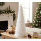 Decoration MagicHome Christmas, Christmas tree made of feathers, white, 24x60 cm