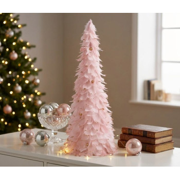 Decoration MagicHome Christmas, Christmas tree made of feathers, pink, 24x60 cm Decoration MagicHome Christmas, Christmas tree made of feathers, pink, 24x60 cm