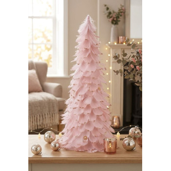 Decoration MagicHome Christmas, Christmas tree made of feathers, pink, 22x46 cm Decoration MagicHome Christmas, Christmas tree made of feathers, pink, 22x46 cm