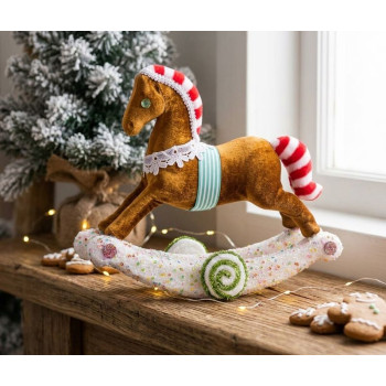 Decoration MagicHome Christmas, Gingerbread rocking horse, 30x12x26 cm
