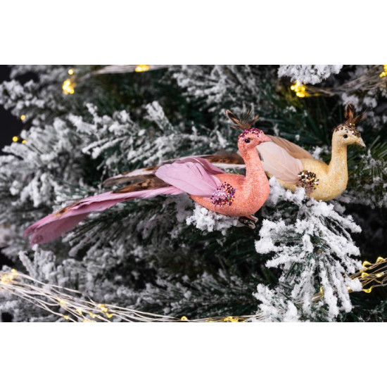 Jõulukaunistus MagicHome, Bird, kollane, 23 cm