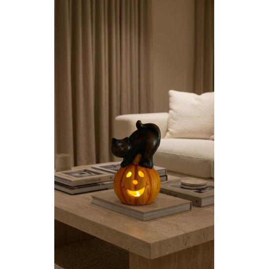 MagicHome Nature kaunistus, LED kõrvits, keraamiline kass, 22 cm MagicHome Nature kaunistus, LED kõrvits, keraamiline kass, 22 cm