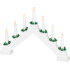 Jõuluküünlaalus MagicHome, 7x LED soe valge, valge, 2xAA, siseruumides, 39x4,5x29 cm