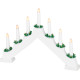 Jõuluküünlaalus MagicHome, 7x LED soe valge, valge, 2xAA, siseruumides, 39x4,5x29 cm