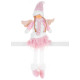 Figurine MagicHome Christmas, Angel with pink short skirt, fabric, pink-white, 23x12x59 cm Figurine MagicHome Christmas, Angel with pink short skirt, fabric, pink-white, 23x12x59 cm