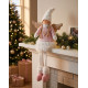 Figurine MagicHome Christmas, Angel with white short skirt, fabric, pink-white, 23x12x59 cm Figurine MagicHome Christmas, Angel with white short skirt, fabric, pink-white, 23x12x59 cm