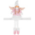 Figurine MagicHome Christmas, Angel with white short skirt, fabric, pink-white, 23x12x59 cm
