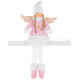 Figurine MagicHome Christmas, Angel with white short skirt, fabric, pink-white, 23x12x59 cm Figurine MagicHome Christmas, Angel with white short skirt, fabric, pink-white, 23x12x59 cm