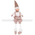 Figurine MagicHome Christmas, Boy with high hat, fabric, brown-white, 17x12x54 cm