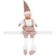 Figurine MagicHome Christmas, Boy with high hat, fabric, brown-white, 17x12x54 cm