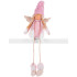 Figurine MagicHome Christmas, Angel with blond braids, fabric, pink-brown, 17,50x10x52 cm