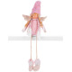 Figurine MagicHome Christmas, Angel with blond braids, fabric, pink-brown, 17,50x10x52 cm Figurine MagicHome Christmas, Angel with blond braids, fabric, pink-brown, 17,50x10x52 cm
