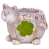 MagicHome decoration, Cat with a flower pot, ceramic, natural, 30x25.5x26.5 cm