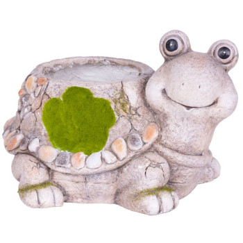 MagicHome decoration, Turtle with a flower pot, ceramic, natural, 38x29.5x25 cm