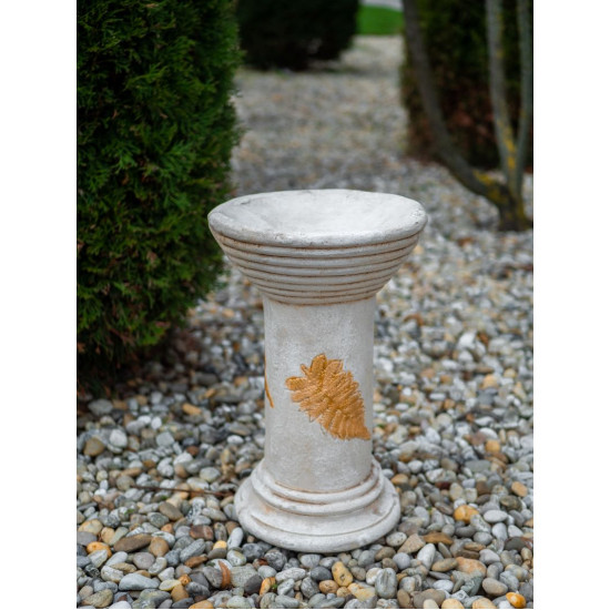 MagicHome decoration, high pedestal, cream, ceramic, 25.5x25.5x41 cm