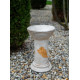 MagicHome decoration, high pedestal, cream, ceramic, 25.5x25.5x41 cm