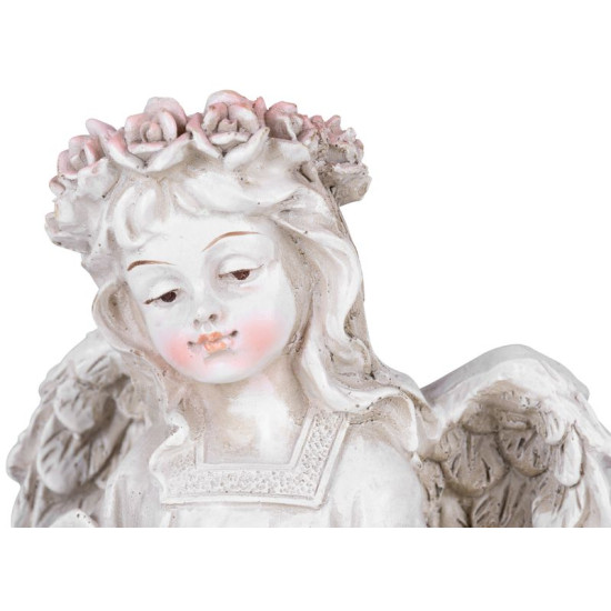 MagicHome decoration, Angel with a book and a candle, 1xLED, polyresin, for the grave, 17.5x12x17.5 cm MagicHome decoration, Angel with a book and a candle, 1xLED, polyresin, for the grave, 17.5x12x17.5 cm