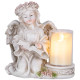 MagicHome decoration, Angel with a book and a candle, 1xLED, polyresin, for the grave, 17.5x12x17.5 cm MagicHome decoration, Angel with a book and a candle, 1xLED, polyresin, for the grave, 17.5x12x17.5 cm