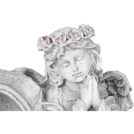 MagicHome decoration, Angel praying with candle, 1xLED, polyresin, for grave, 28x13x21.5 cm MagicHome decoration, Angel praying with candle, 1xLED, polyresin, for grave, 28x13x21.5 cm