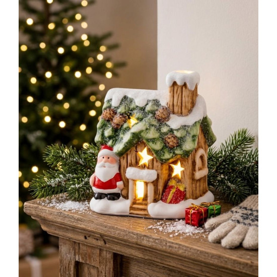 Jõulukuju MagicHome christmas, Jõuluvana maja, LED, terrakota, 10x8,3x12,2 cm Jõulukuju MagicHome christmas, Jõuluvana maja, LED, terrakota, 10x8,3x12,2 cm