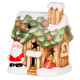 Decoration MagicHome Christmas, House with Santa, LED, terracotta, 10x8.3x12.2 cm