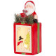 Decoration MagicHome Christmas, Gift with Santa, LED, terracotta, hanging, 9x8x17.7 cm