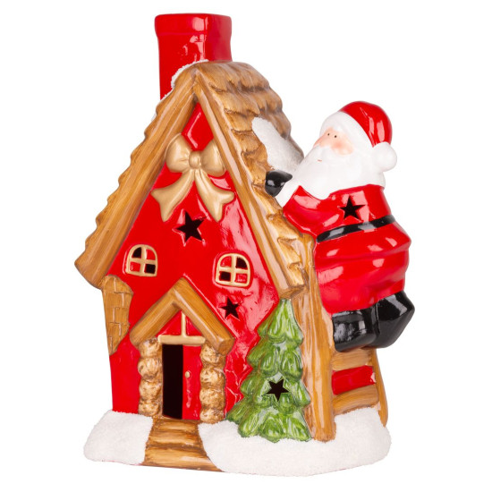 Jõulukuju MagicHome christmas, Maja jõuluvanaga katusel, LED, terrakota, 2xaaa, 27x13x34 cm Jõulukuju MagicHome christmas, Maja jõuluvanaga katusel, LED, terrakota, 2xaaa, 27x13x34 cm