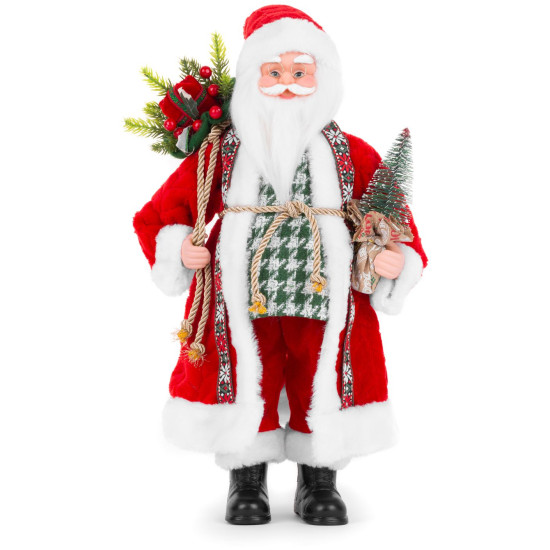MagicHome Christmas decoration, Santa with a bag of gifts and a tree, ceramics, 46 cm MagicHome Christmas decoration, Santa with a bag of gifts and a tree, ceramics, 46 cm