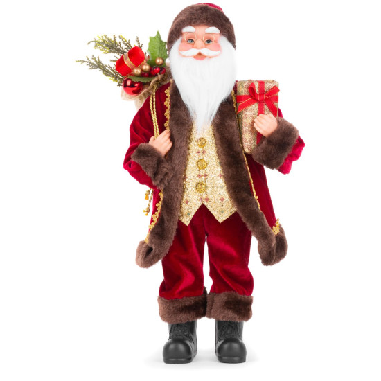 MagicHome Christmas decoration, Santa with gifts, 60 cm