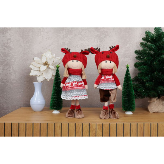 Jõulukujuke MagicHome christmas, Poiss punase ja halli mütsiga, 42 cm Jõulukujuke MagicHome christmas, Poiss punase ja halli mütsiga, 42 cm