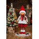 MagicHome Christmas figure, Little girl with a red scarf, fabric, red-white, 31x18x90 cm MagicHome Christmas figure, Little girl with a red scarf, fabric, red-white, 31x18x90 cm