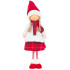 MagicHome Christmas figure, Little girl with a red scarf, fabric, red-white, 31x18x90 cm