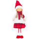 MagicHome Christmas figure, Little girl with a red scarf, fabric, red-white, 31x18x90 cm MagicHome Christmas figure, Little girl with a red scarf, fabric, red-white, 31x18x90 cm