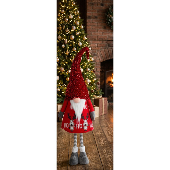 MagicHome Christmas figure, Elf, fabric, red, 32x22x130 cm MagicHome Christmas figure, Elf, fabric, red, 32x22x130 cm