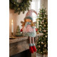 MagicHome Christmas figure, Angel with red shoes and long legs, fabric, pink-green, 16x10x71 cm MagicHome Christmas figure, Angel with red shoes and long legs, fabric, pink-green, 16x10x71 cm