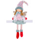 MagicHome Christmas figure, Angel with red shoes and long legs, fabric, pink-green, 16x10x71 cm MagicHome Christmas figure, Angel with red shoes and long legs, fabric, pink-green, 16x10x71 cm