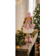 MagicHome Christmas figure, Little girl with a pink hat, pink, fabric, 16x10x36 cm MagicHome Christmas figure, Little girl with a pink hat, pink, fabric, 16x10x36 cm