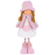 MagicHome Christmas figure, Little girl with a pink hat, pink, fabric, 16x10x36 cm MagicHome Christmas figure, Little girl with a pink hat, pink, fabric, 16x10x36 cm