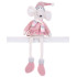 MagicHome Christmas figure, mouse girl with long legs, pink, fabric, 20x18x69 cm