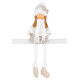 MagicHome Christmas figure, Little girl in a white hat with long legs, white-gold, fabric, 15x10x45 cm MagicHome Christmas figure, Little girl in a white hat with long legs, white-gold, fabric, 15x10x45 cm