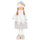 MagicHome Christmas figure, Little girl in a white hat, white-gold, fabric, 30x19x79 cm MagicHome Christmas figure, Little girl in a white hat, white-gold, fabric, 30x19x79 cm